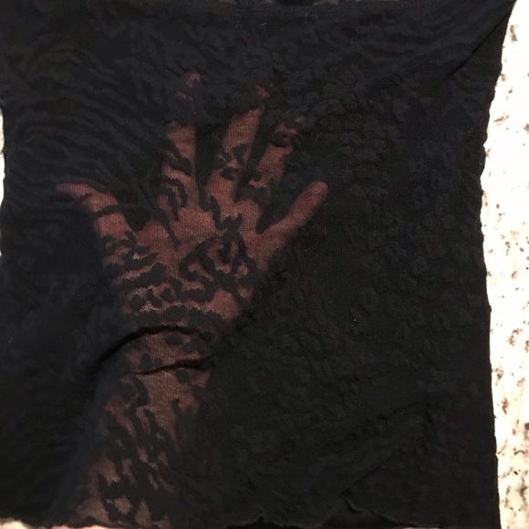 Rampage Black Lace Halter Top with Black Sequin Trim Detail Double Lined Large - Picture 11 of 15